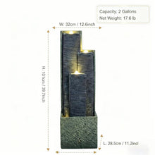 Load image into Gallery viewer, 3 Tier Waterfall Fountain With LED Lights - Gray

