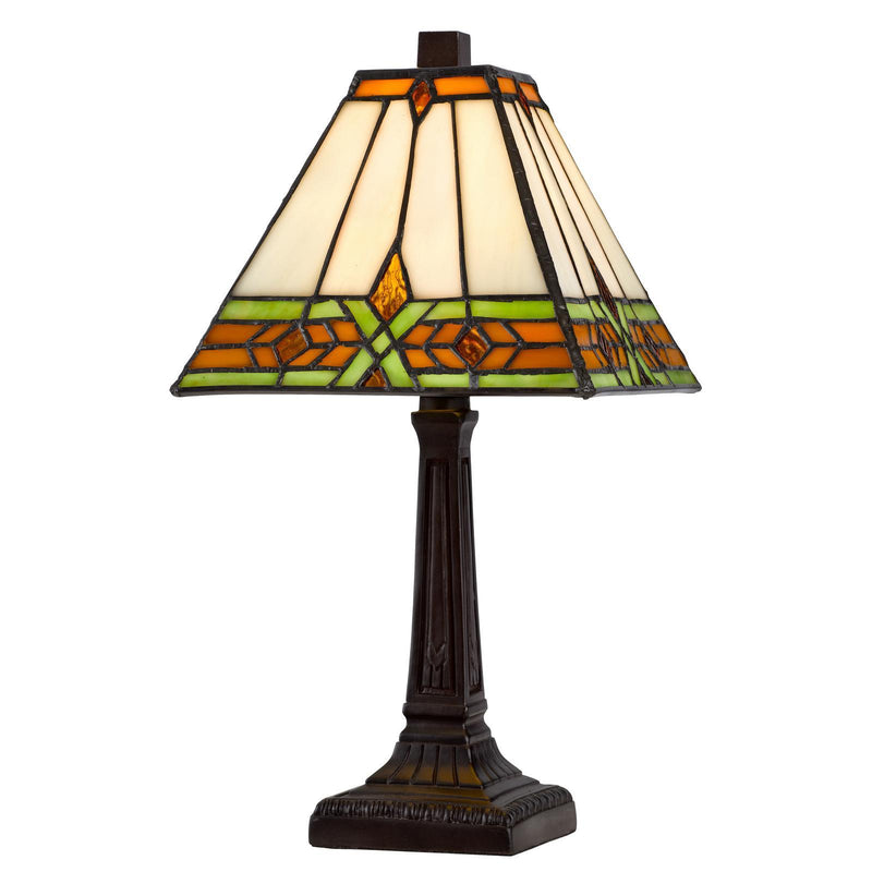 Abstract Square Tiffany Lamp With Square Shade - Bronze
