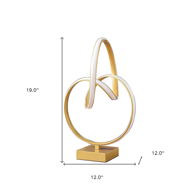 Metal Abstract Geo LED Table Lamp - Gold
