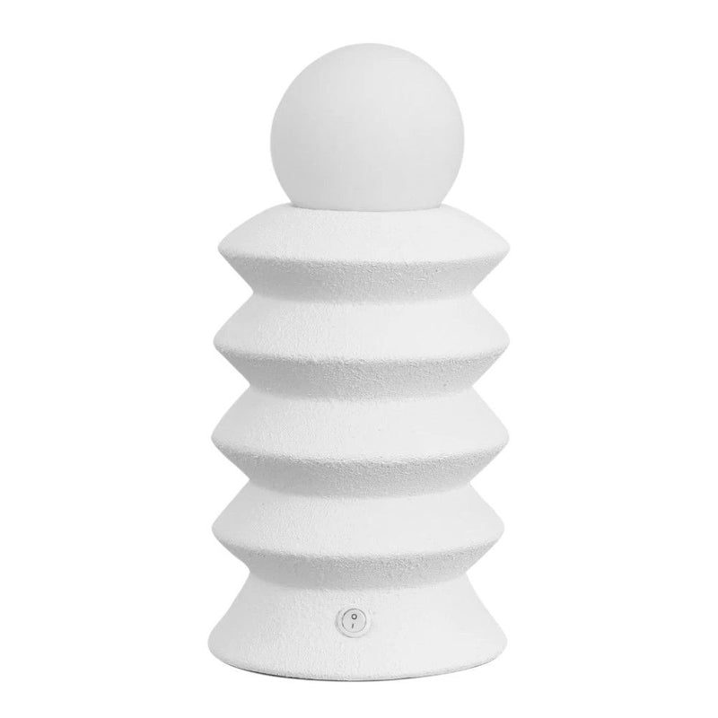 Geometric Table Lamps With Globe Shades (Set of 2) - White