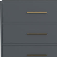 Load image into Gallery viewer, 33" Solid Wood Five Drawer Dresser - Dark Gray
