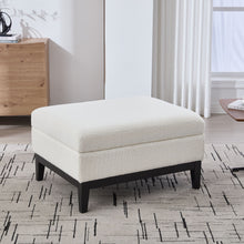 Load image into Gallery viewer, Upholstered Storage Ottoman With Reversible Lid Coffee Table With Rubberwood Legs
