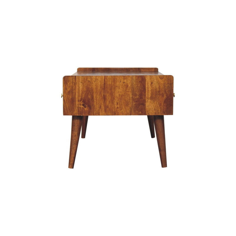 Solid Wood Enclosed Open Storage TV Stand (719195) - Brown