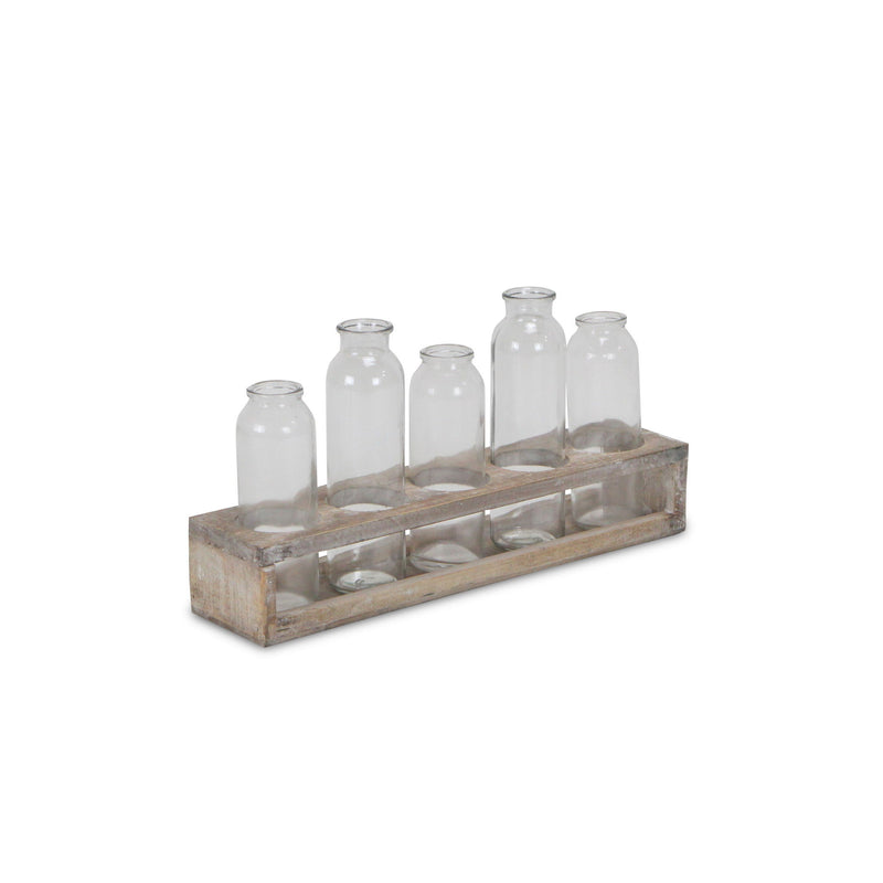 Cylinder Decorative Bottles (Set of 5) - Clear
