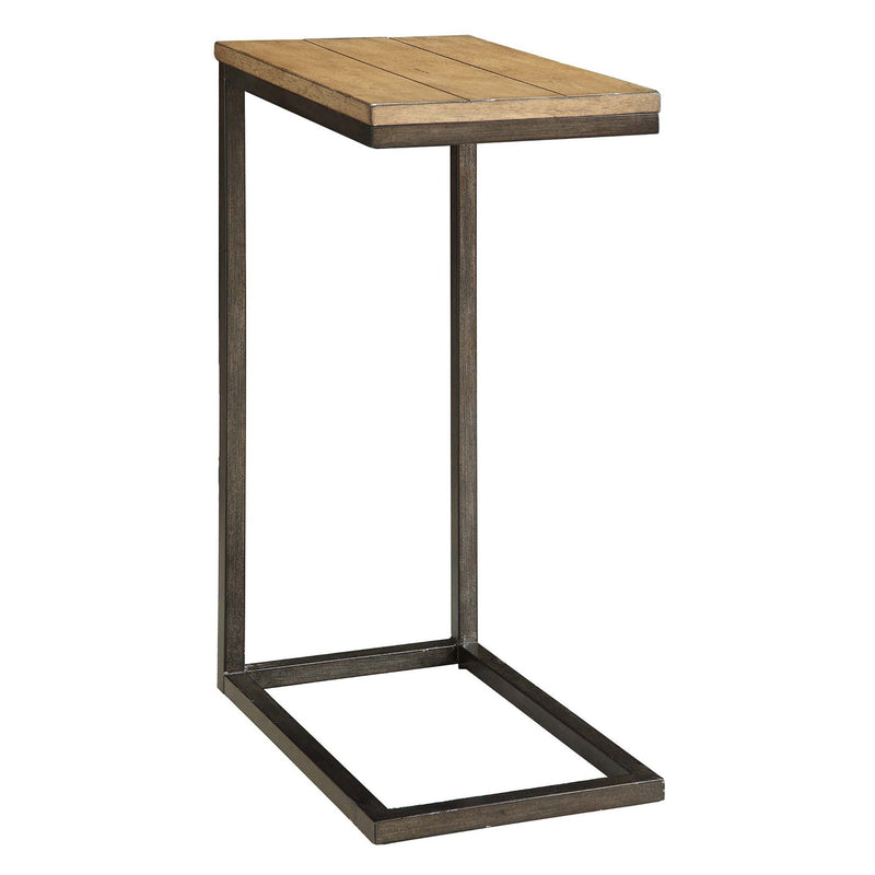 Solid Wood Rectangular End Table - Black And Oak