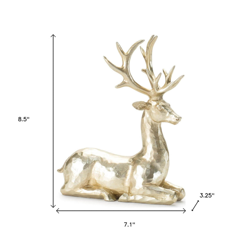 Poly Deer Christmas Figurine (Set of 4) - Gold
