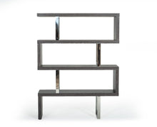 Load image into Gallery viewer, Elm Chrome Four Tier Zig Zag Bookcase - Gray
