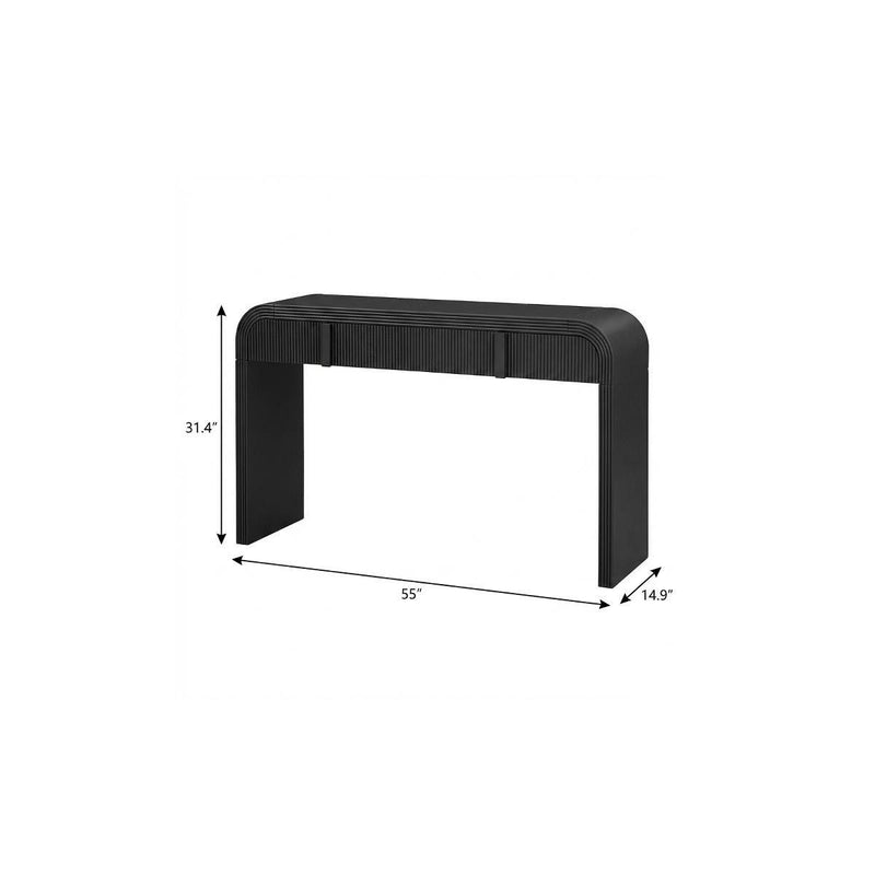Double Pedestal Console Table With Two Drawers (738135) - Black