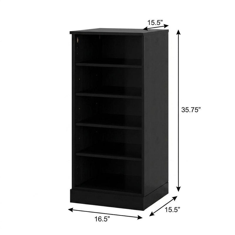 Ten Pair Solid Woodshoe Storage Cabinet (752044) - Black