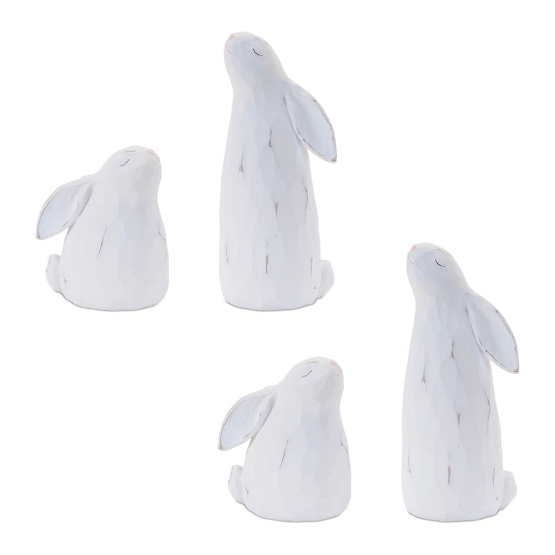 Bunny Rabbit Figurines (Set of 4) - White