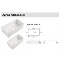 Load image into Gallery viewer, Ceramic Farmhouse Sink With Deep Basin And Stainless Steel Grid
