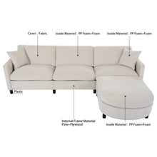 Load image into Gallery viewer, 107.87&#39;Sectional Sofa Couch With 1 Ottoman,Seat Cushion and Back Cushion Removable
