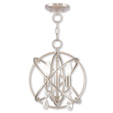 Load image into Gallery viewer, 14" Three-Light Dimmable Chandelier With Shades - Nickel
