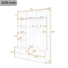 Load image into Gallery viewer, Farmhouse Hall Tree &amp; Bench And Shoe Storage
