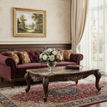 Load image into Gallery viewer, Faux Marble And Solid And Manufactured Wood Coffee Table - Brown And Oak
