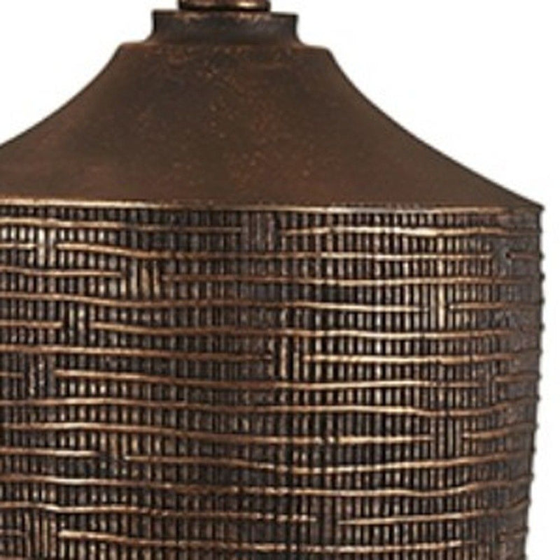 Fantastic Rustic Ribbed Table Lamp - Bronze