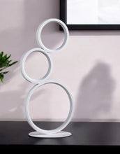 Load image into Gallery viewer, Metal Three Light Round Table Lamp With White - White
