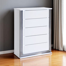 Load image into Gallery viewer, 49" Wood Lighted Five Drawer Dresser - White
