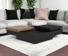 Load image into Gallery viewer, Square Coffee Table With Drawer - Black And Walnut
