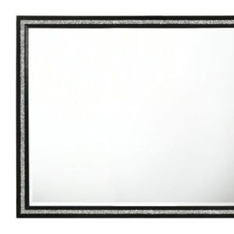 35" Framed Mounted Dresser Mirror - Black