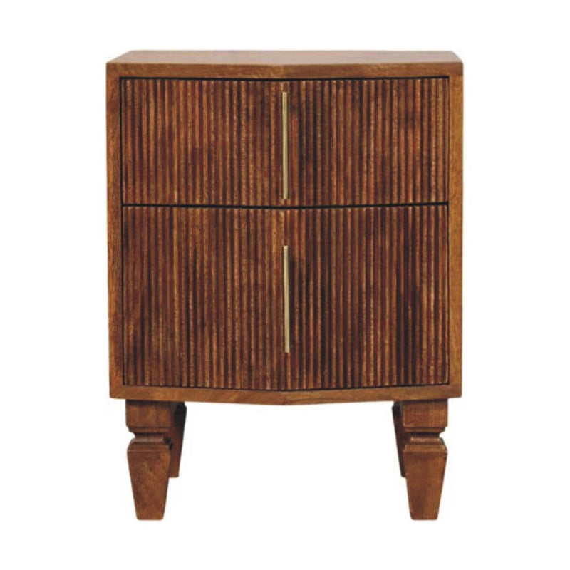22" Two Drawer Nightstand Wood - Brown
