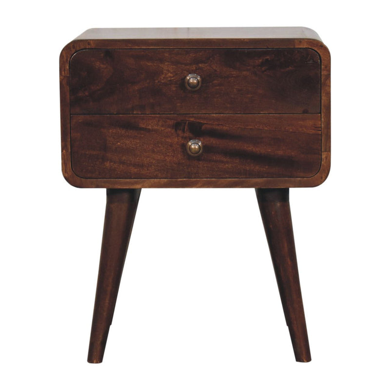22" Solid Wood Two Drawer Nightstand - Chestnut