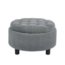 Load image into Gallery viewer, Storage Round Footstool Table Ottoman
