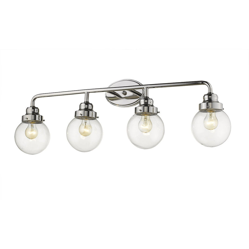 Metal And Glass Vanity Flush Mounted Sconce (398705) - Silver And Clear