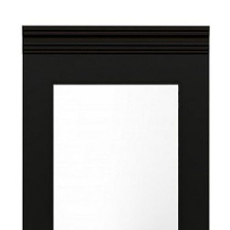 71" Wood Mirro Two Door Combo Dresser - Black