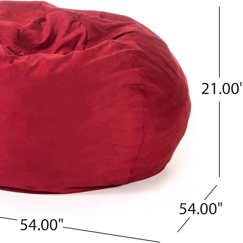 Comfortable High Density Shredded Foam Bean Bag Chair For Kids And Adults With Removable Microsuede Cover - Chinese Red