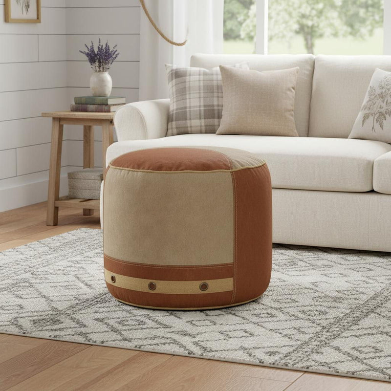 Cotton Ottoman - Tan