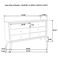 Load image into Gallery viewer, 1 Piece Dresser With Angled Legs, Wave Texture And Round Knobs - White
