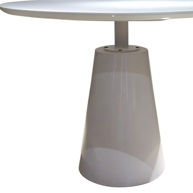 36" Metal Pedestal Base Round Top Dining Table - White