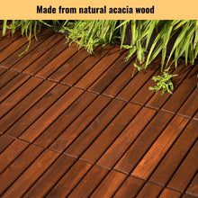 Load image into Gallery viewer, Interlocking Deck Tiles Striped Pattern, Waterproof Anti Mildew Brown
