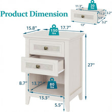 Load image into Gallery viewer, Nightstands With 2 Drawers, Bedside Tables For Small Spaces (Set of 2) - White
