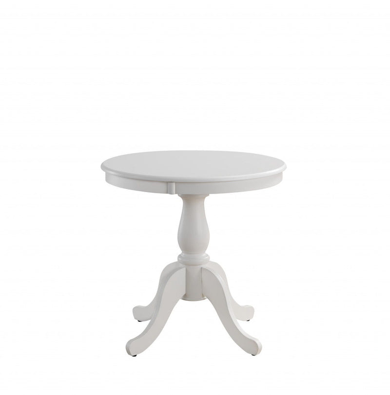 30" Rounded Solid Manufactured Wood Pedestal Base Dining Table - White