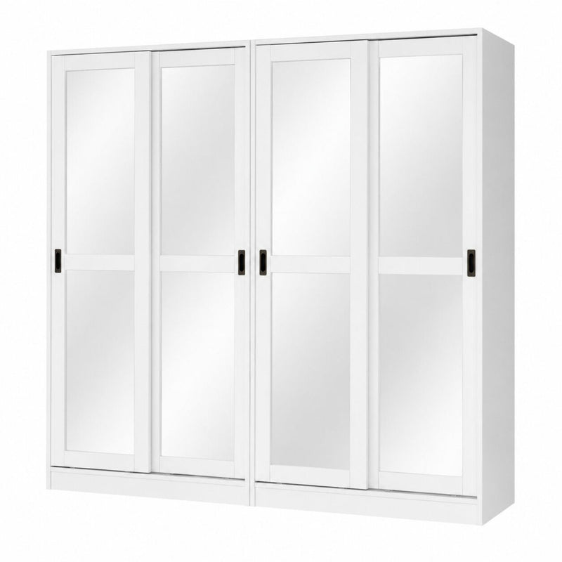 Solid Wood Mirrored Five Door Combo Dresser (765050) - White