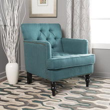 Load image into Gallery viewer, Harrison - Tufted Club Chair With Plush Cushion And Studded Trim - Dark Teal
