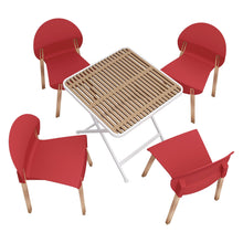 Load image into Gallery viewer, 4 Piece Set Of Single Chairs With A Folding Square Table
