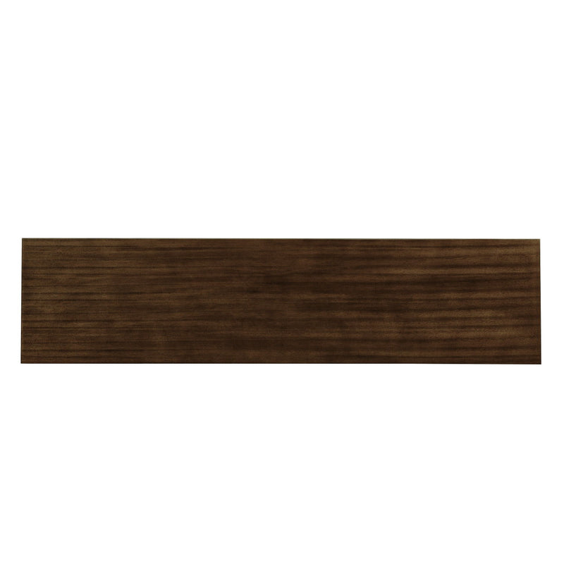 Wood Carved Geometric Accent Cabinet With Four Doors - Brown