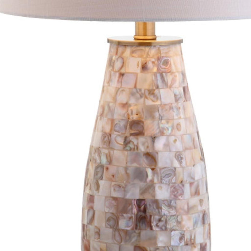 Novelty Table Lamp LED With Drum Shade - Natural