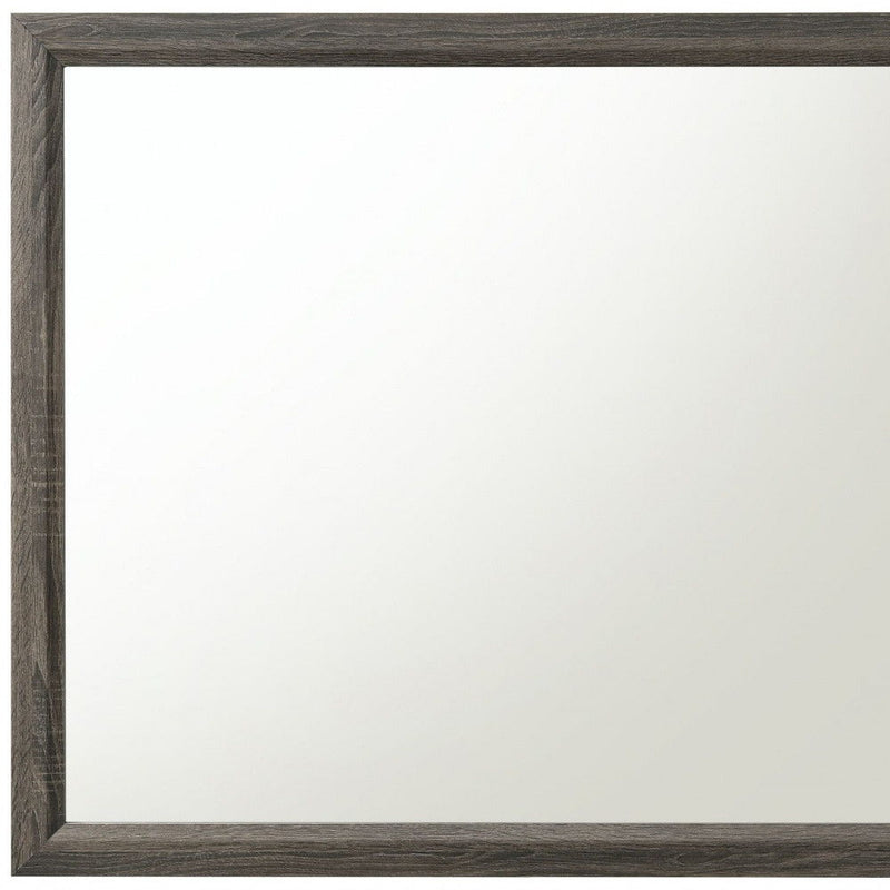 35" Wood Framed Accent Mirror - Gray