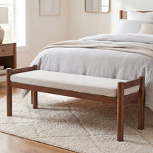 Load image into Gallery viewer, Upholstered Ottoman Bench, Indoor Accent Footrest - Beige

