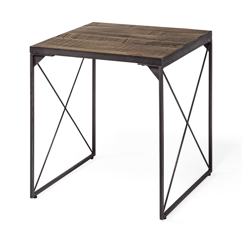 23" Solid Wood Square End Table - Brown