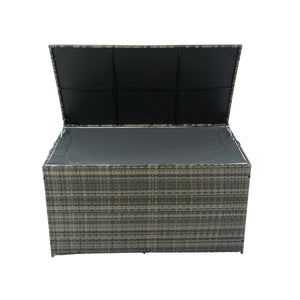 Outdoor Storage Box, 200 Gallon Wicker Patio Deck Boxes with Lid, Outdoor Cushion Storage for Kids Toys, Pillows, Towel