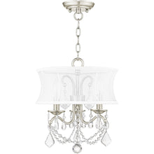 Load image into Gallery viewer, 17" Three Light Dimmable Chandelier With Shades - Nickel
