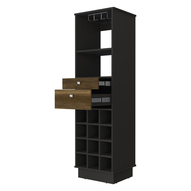 Bar Cabinet With Two Drawers - Black