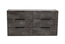 Load image into Gallery viewer, Faux Marble Solid Six Drawer Double Dresser - Gray

