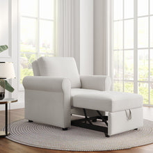 Load image into Gallery viewer, Modern 3 In 1 Convertible Sleeper Chair Bed, Linen Upholstery, Adjustable Backrest
