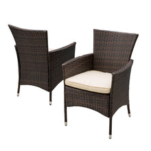 Load image into Gallery viewer, Clementine - Outdoor Wicker Dining Chairs Set With Water Resistant Cushions (Set of 2) - Brown Multi
